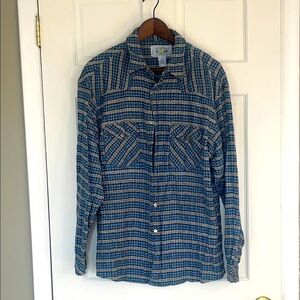 Alaska 1959 Blue and Tan Checkered Men's Shirt